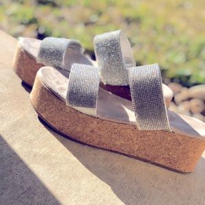 Rhinestone platform sandals